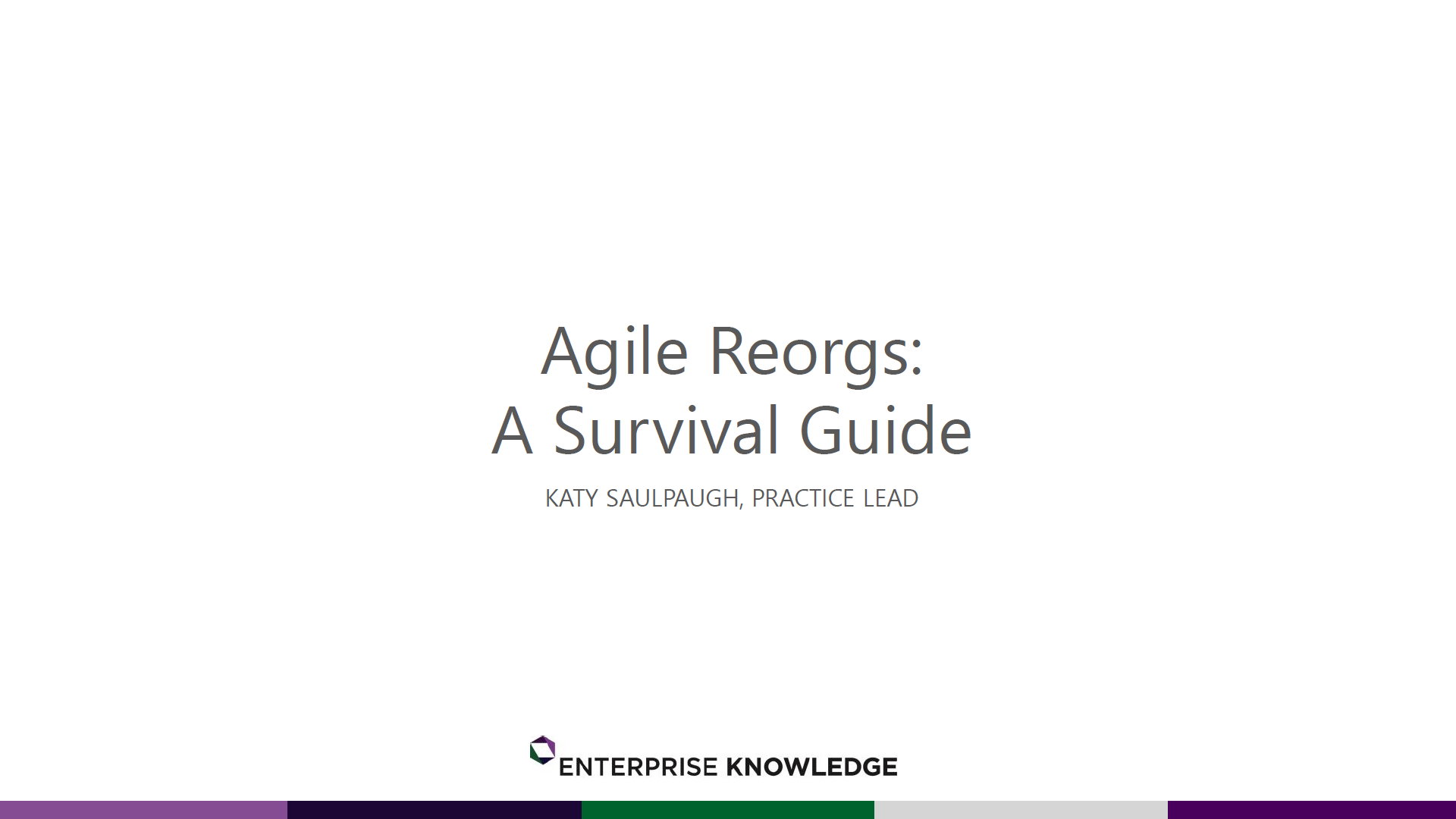 Agile Reorgs